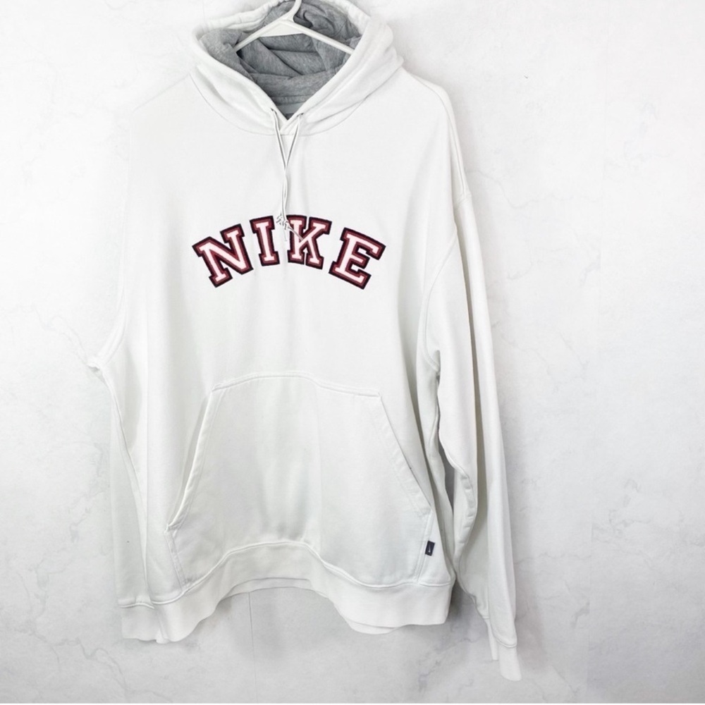 Nike White Hoodie with Red Logo